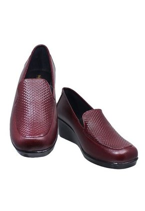 Mocasín Cuero Tacón Corrido Para Mujer