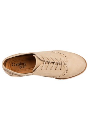 Zapatos Casuales Margo Tipo Oxford Para Mujer Beige Comfort Plus 200336 Payless