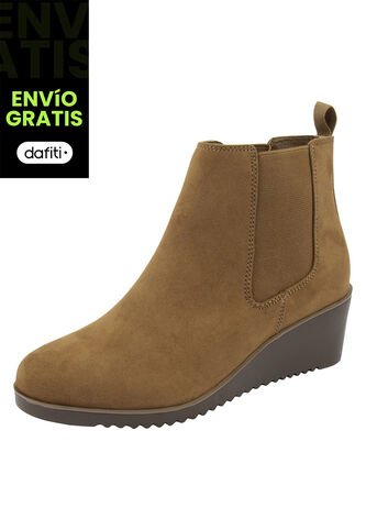 Botines Chelsea Con Taco Tipo Cuña Para Mujer Cogñac Comfort Plus 199328 Payless Generic