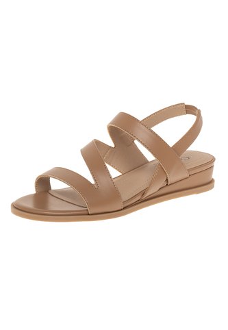 Sandalias Blanca Con Taco Tipo Cuña Para Mujer Bronceado Comfort Plus 211013 Generic