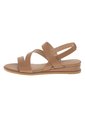 Sandalias Blanca Con Taco Tipo Cuña Para Mujer Bronceado Comfort Plus 211013 de Generic