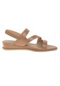 Sandalias Blanca Con Taco Tipo Cuña Para Mujer Bronceado Comfort Plus 211013 de Generic