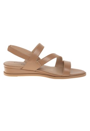 Sandalias Blanca Con Taco Tipo Cuña Para Mujer Bronceado Comfort Plus 211013