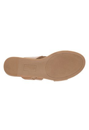 Sandalias Blanca Con Taco Tipo Cuña Para Mujer Bronceado Comfort Plus 211013