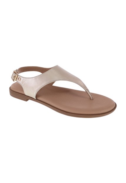 Sandalias Planas Valle Para Mujer Dorado Comfort Plus 211002