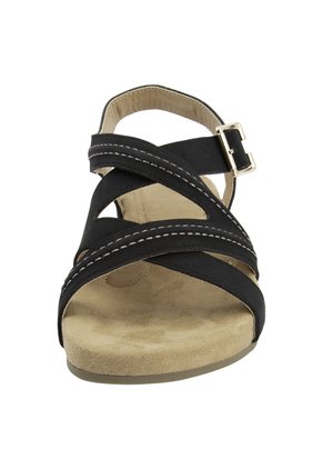 Sandalias Planas Para Bea Para Mujer Negro Comfort Plus 198679