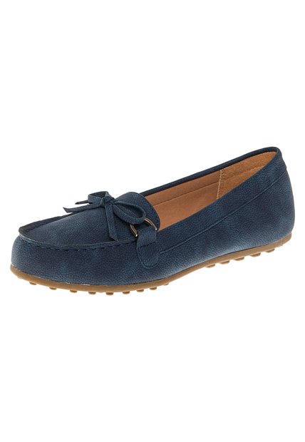 Zapatos Casuales Tipo Mocasín Deja Para Mujer Azul Comfort Plus 210633