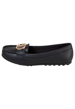 Zapatos Casuales Febee Tipo Mocasín Para Mujer Negro Comfort Plus 200645
