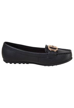 Zapatos Casuales Febee Tipo Mocasín Para Mujer Negro Comfort Plus 200645