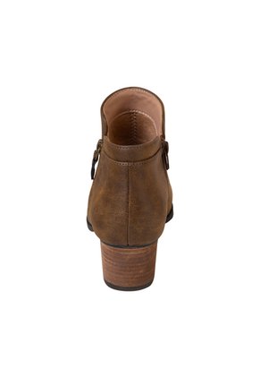Botines Con Taco Ashlee Para Mujer Bronceado Comfort Plus 200358