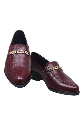 Zapato Formal Mocasín Cuero Para Mujer Tacón 3 1/2