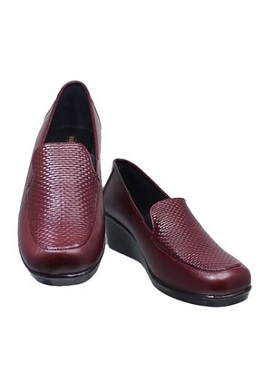 Mocasín Cuero Tacón Corrido Para Mujer