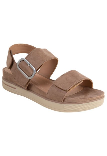 Sandalias Riley Con Taco Tipo Cuña Para Mujer Beige Comfort Plus 200523 Payless