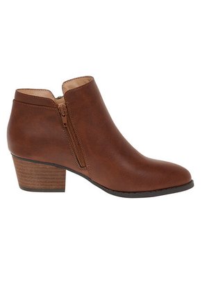 Botines Ashlee Con Taco Para Mujer Cogñac Comfort Plus 210194