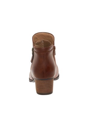 Botines Ashlee Con Taco Para Mujer Cogñac Comfort Plus 210194