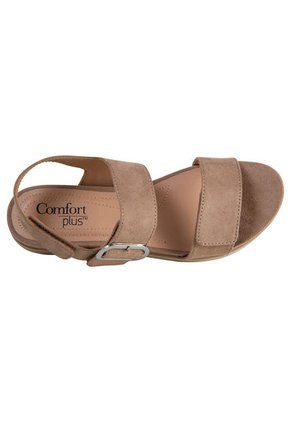 Sandalias Riley Con Taco Tipo Cuña Para Mujer Beige Comfort Plus 200523 Payless