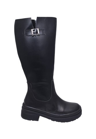 Bota Negra Caña Larga Para Mujer Generic