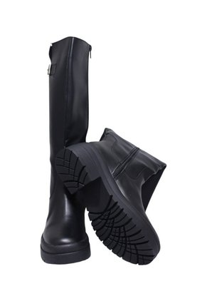 Bota Negra Caña Larga Para Mujer
