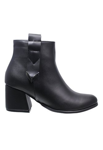 Botín Negro Para Mujer Puntudo Tacón 5 1/2 Generic