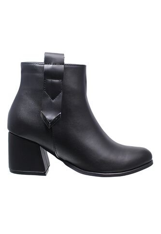 Botín Negro Para Mujer Puntudo Tacón 5 1/2 Generic