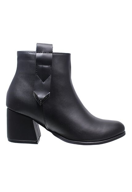 Botín Negro Para Mujer Puntudo Tacón 5 1/2