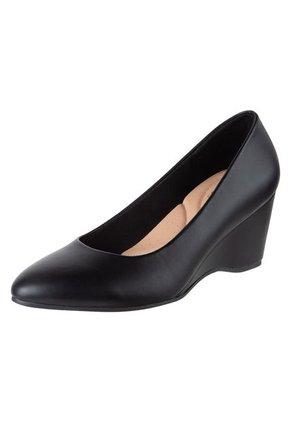 Zapatos De Tacon Tipo Cuña Karlile Para Mujer Negro Comfort Plus 193145 Payless