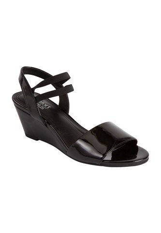 Sandalias Petula Con Taco Tipo Cuña Para Mujer Negro Comfort Plus 201273 Generic