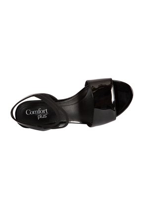 Sandalias Petula Con Taco Tipo Cuña Para Mujer Negro Comfort Plus 201273