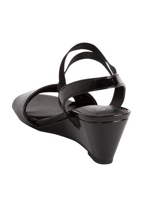 Sandalias Petula Con Taco Tipo Cuña Para Mujer Negro Comfort Plus 201273