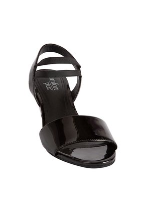 Sandalias Petula Con Taco Tipo Cuña Para Mujer Negro Comfort Plus 201273