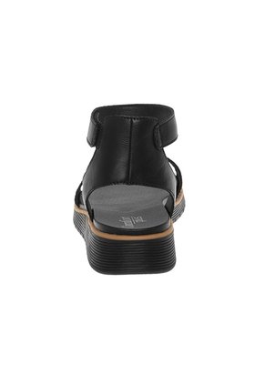 Sandalias Deportivas Neve Con Taco Tipo Cuña Para Mujer Negro Comfort Plus 210599
