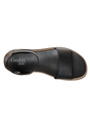 Sandalias Deportivas Neve Con Taco Tipo Cuña Para Mujer Negro Comfort Plus 210599