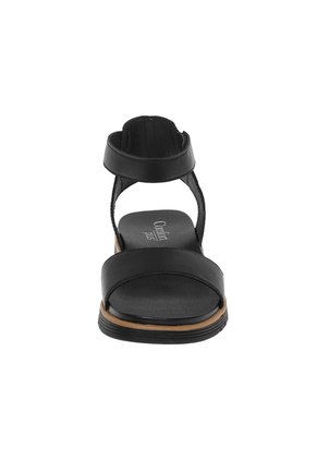 Sandalias Deportivas Neve Con Taco Tipo Cuña Para Mujer Negro Comfort Plus 210599