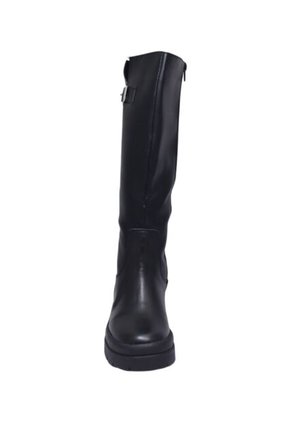 Bota Negra Caña Larga Para Mujer