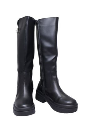 Bota Negra Caña Larga Para Mujer