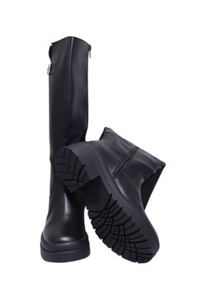 Bota Negra Caña Larga Para Mujer