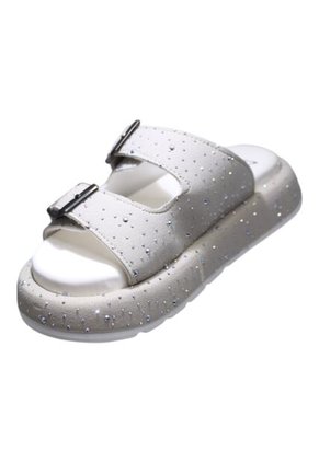 Sandalia Beige Mujer Tacón Corrido