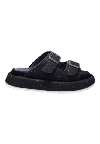 Sandalia Negra Mujer Tacón Corrido Generic