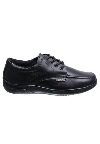 Zapato Colegial De Amarrar De Cuero Negro Generic