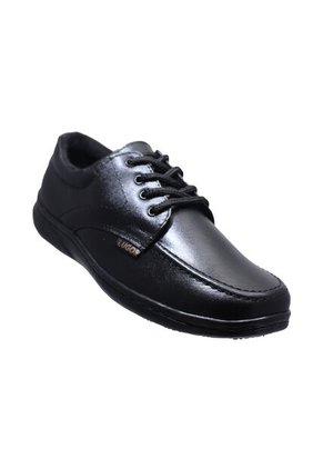 Zapato Colegial De Amarrar De Cuero Negro