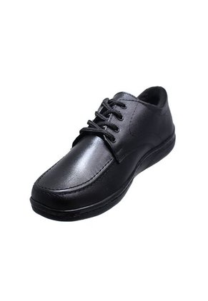 Zapato Colegial De Amarrar De Cuero Negro
