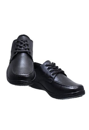 Zapato Colegial De Amarrar De Cuero Negro