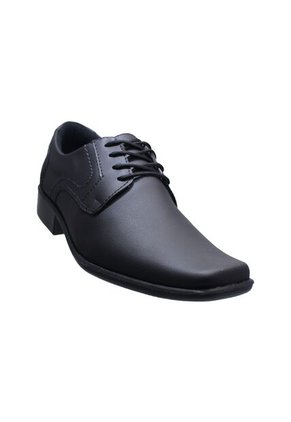 Zapato Formal Puntudo Negro Amarrar Hombre