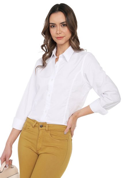 Blusa Blanca Basic Manga Larga Lec Lee