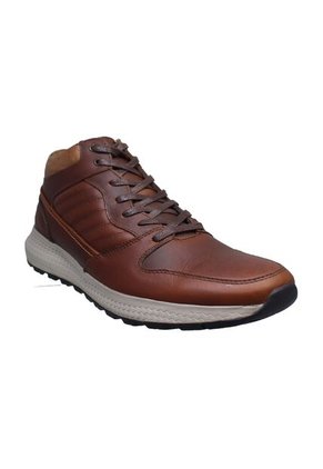 Botín Casual En Cuero Amarrar Hombre