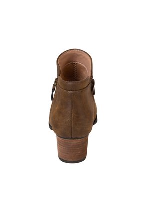 Botines Con Taco Ashlee Para Mujer Bronceado Comfort Plus 200358
