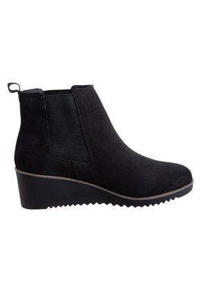 Botines Chelsea Con Taco Tipo Cuña Para Mujer Negro Comfort Plus 199327 Payless