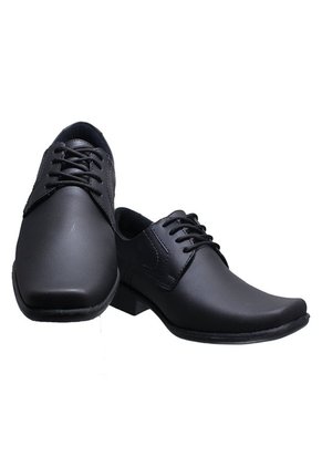 Zapato Formal Puntudo Negro Amarrar Hombre