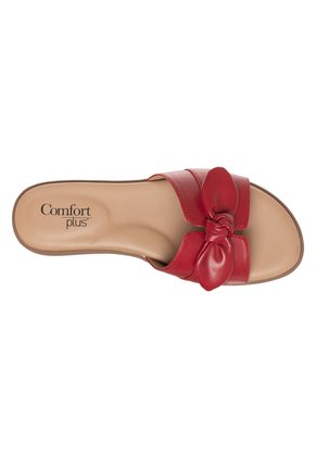 Sandalias Planas Para Mujer Rojo Comfort Plus 211255