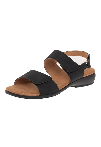 Sandalias Planas Poplar Para Mujer Negro Comfort Plus 211178